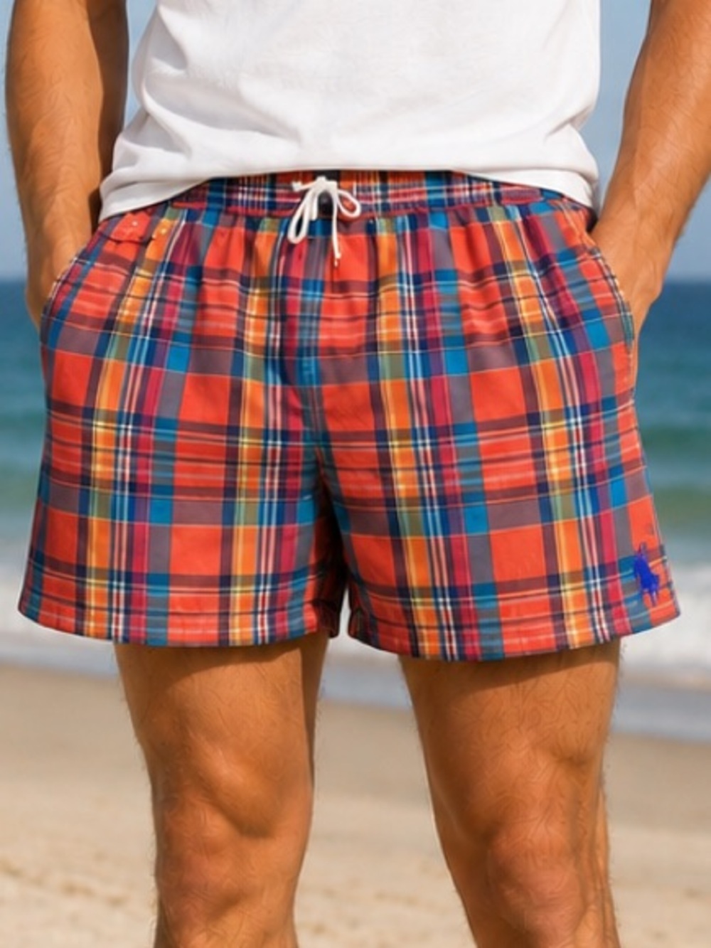 Polo Ralph Lauren Plaid Swim Trunks XXL Colorful Preppy Board Shorts